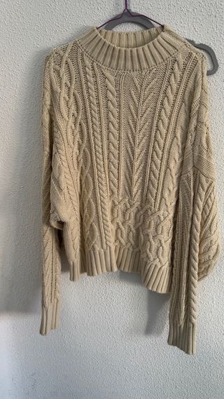 Jersey beige trenzado talla única
