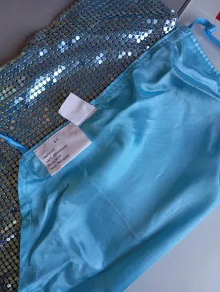 Top Metálico Plateado Talla S-L