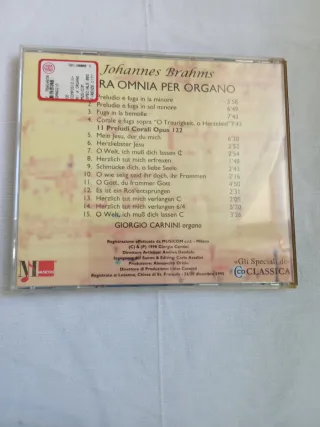 CD Johannes Brahms Opera Omnia per organo