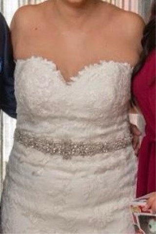 Cinturón Novia Pronovias Plata y Blanco
