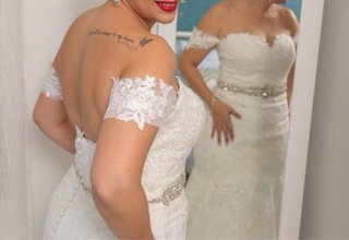 Cinturón Novia Pronovias Plata y Blanco