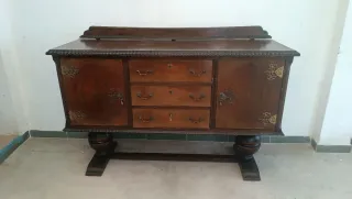 Conjunto mesa, aparador y 4 sillas vintage años 50