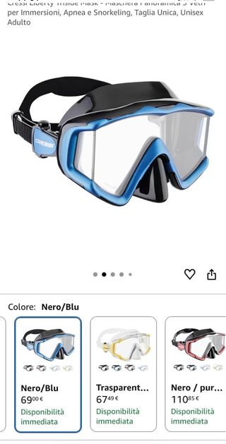 Maschera sub Cressi usata 1 volta