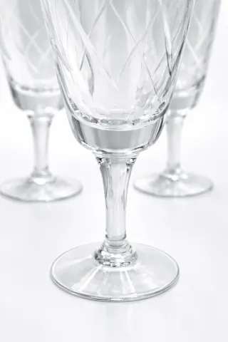 ​6 Copas Cristal Uranio - Años 50 - 16cm