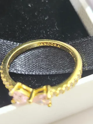 Anillo Lazo Rosa Brillante Pandora. Talla 52
