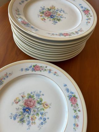 PLATOS LLANOS ANTIGUOS PORCELANA FRANCESA LIMOGES