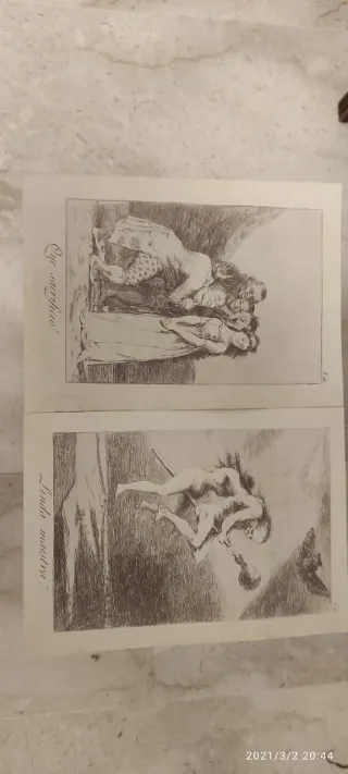 Due litografie di Goya: 'Que sacrificio' e 'Linda maestra'