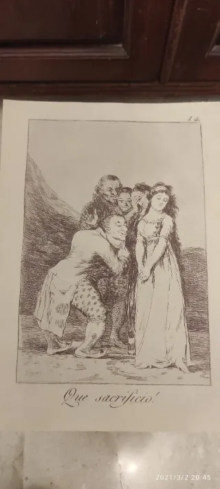 Due litografie di Goya: 'Que sacrificio' e 'Linda maestra'