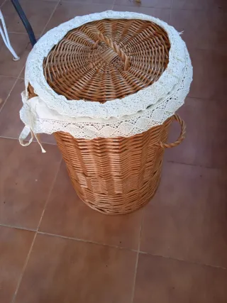 Cesto Ropa Sucia Mimbre 50x30cm