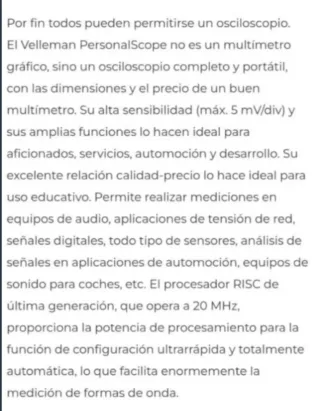 Osciloscopio Velleman HPS5