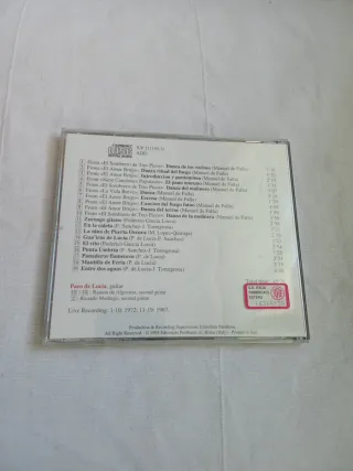 CD Paco de Lucia plays Manuel de Falla