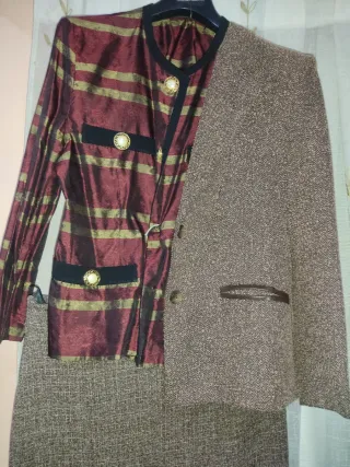 Traje eventos chaqueta, blusa y falda  T44 NUEVO