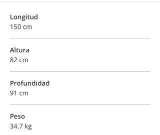 Sofá cama gris 150mm