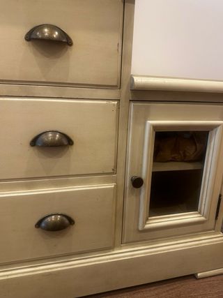 Mueble Escalera Clásico Beige Dorado