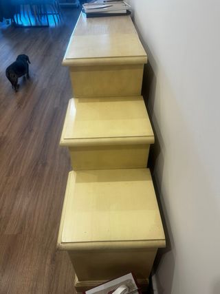 Mueble Escalera Clásico Beige Dorado