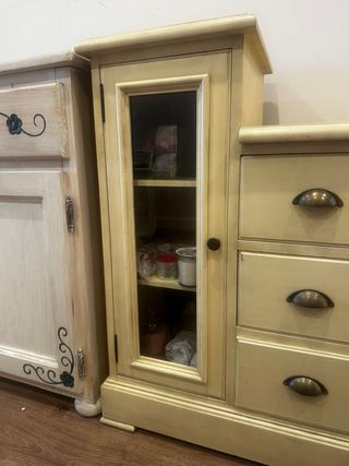 Mueble Escalera Clásico Beige Dorado
