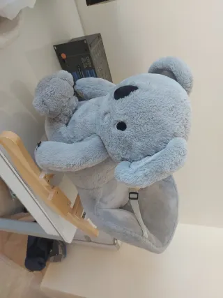 Mecedora bebé peluche gris