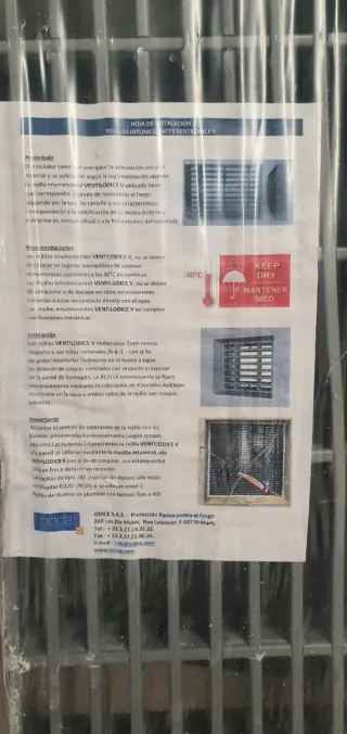 Rejilla intumescentes  corta fuegos