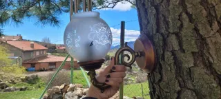 Set 2 apliques antiguos, tulipas cristal