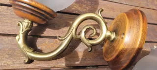 Set 2 apliques antiguos, tulipas cristal