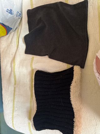 2 Bragas de cuello negras y beige