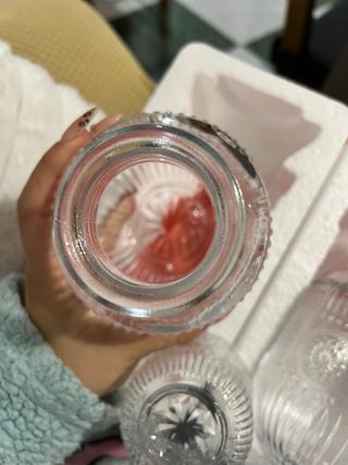 Juego 2 jarras agua cristal tapa vaso