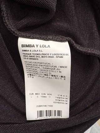 Top Bimba y Lola Negro Manga Larga