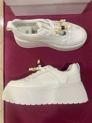 Scarpe bianche suola alta nuove