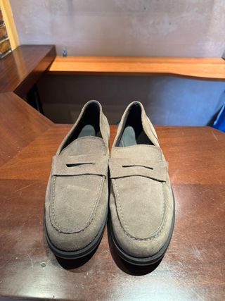 Zapatos Mocasines Beige Ante