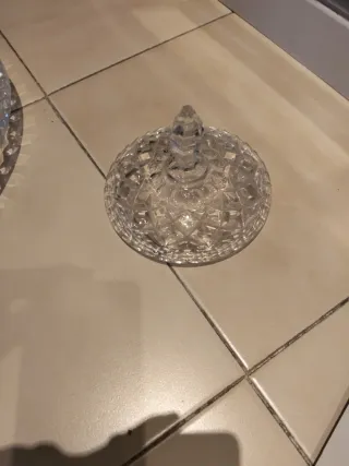 Bandeja de cristal tallado