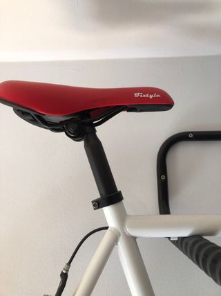 Bicicleta Fixtyle Blanca Ruedas Rojas
