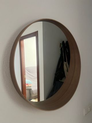 Espejo Redondo STOCKHOLM Chapa Roble 60cm