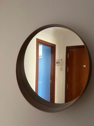 Espejo Redondo STOCKHOLM Chapa Roble 60cm