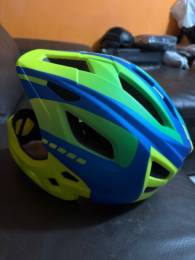 Casco Infantil Ciclismo Azul/Verde Talla S