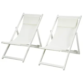2 Tumbonas Aluminio Plegables Blancas