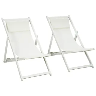 2 Tumbonas Aluminio Plegables Blancas