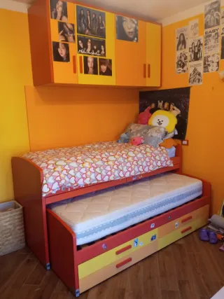 Struttura letto per bambini con cassetti