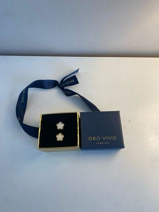 Orecchini Oro Vivo Fiore Bianco