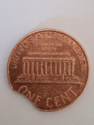 MONEDA 1 CENTAVO LINCOLN.1968D.ERROR MAL RECORTADA