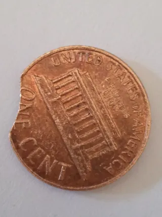 MONEDA 1 CENTAVO LINCOLN.1968D.ERROR MAL RECORTADA