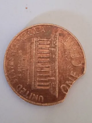 MONEDA 1 CENTAVO LINCOLN.1968D.ERROR MAL RECORTADA