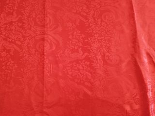 Tovaglia Damascata Rosso Intenso Motivo Floreale