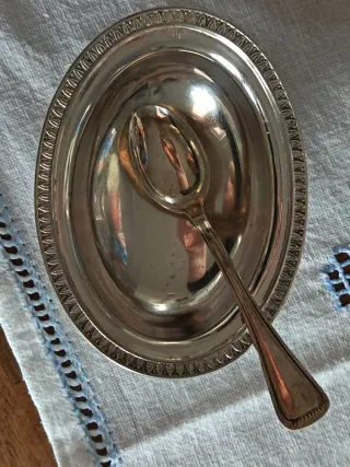 Saliera vintage OLRI ovale silverplated
