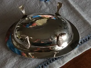 Saliera vintage OLRI ovale silverplated