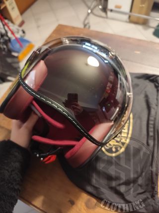 Casco Moto Glitter Nero con Visiera