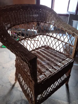 Silla o sillón de mimbre