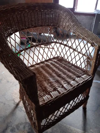 Silla o sillón de mimbre