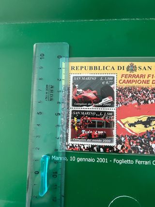 Foglietto Ferrari F1-2000 Campione del Mondo