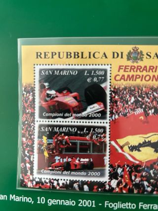 Foglietto Ferrari F1-2000 Campione del Mondo