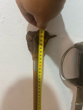 Bastón antiguo con cabeza de caballo tallada